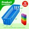 4E's Novelty 12 Pack Pencil Holder for Kids Desk, Colorful Plastic Pen Baskets Tray for Organizing Classroom Supplies, Plastic Caddy for Desk and Elementary Teacher Supplies for Classroom